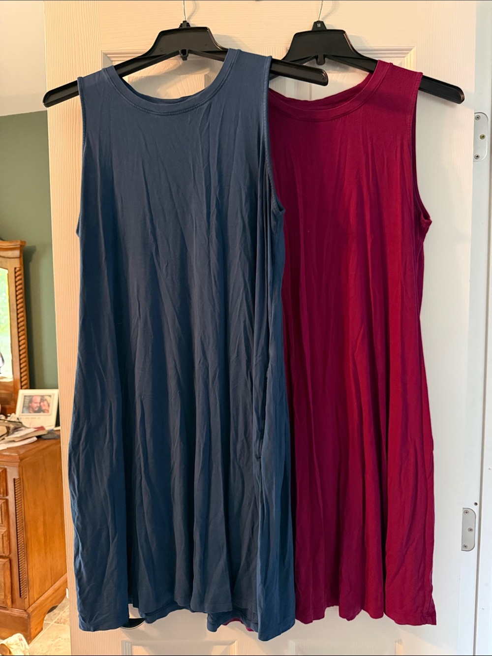 Lot of two Sleeveless A-Line Dresses - Blue and Berry
